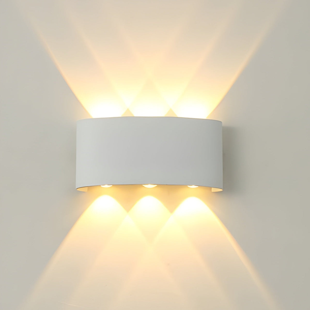 Vegglampe med LED og opp- og nedlys for inne og ute, 10 × 25 cm