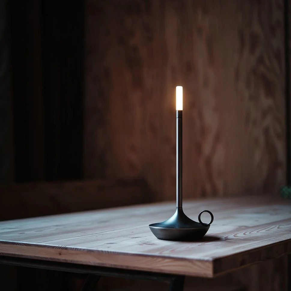 Bordlampe som LED-lysestake - oppladbar med berøringskontroll