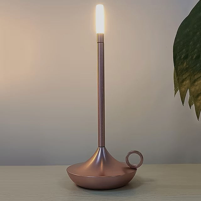 Bordlampe som LED-lysestake - oppladbar med berøringskontroll