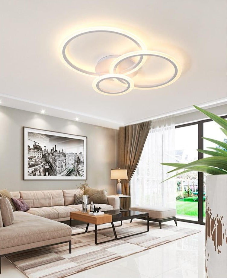 Taklampe med moderne ringdesign i 4 størrelser