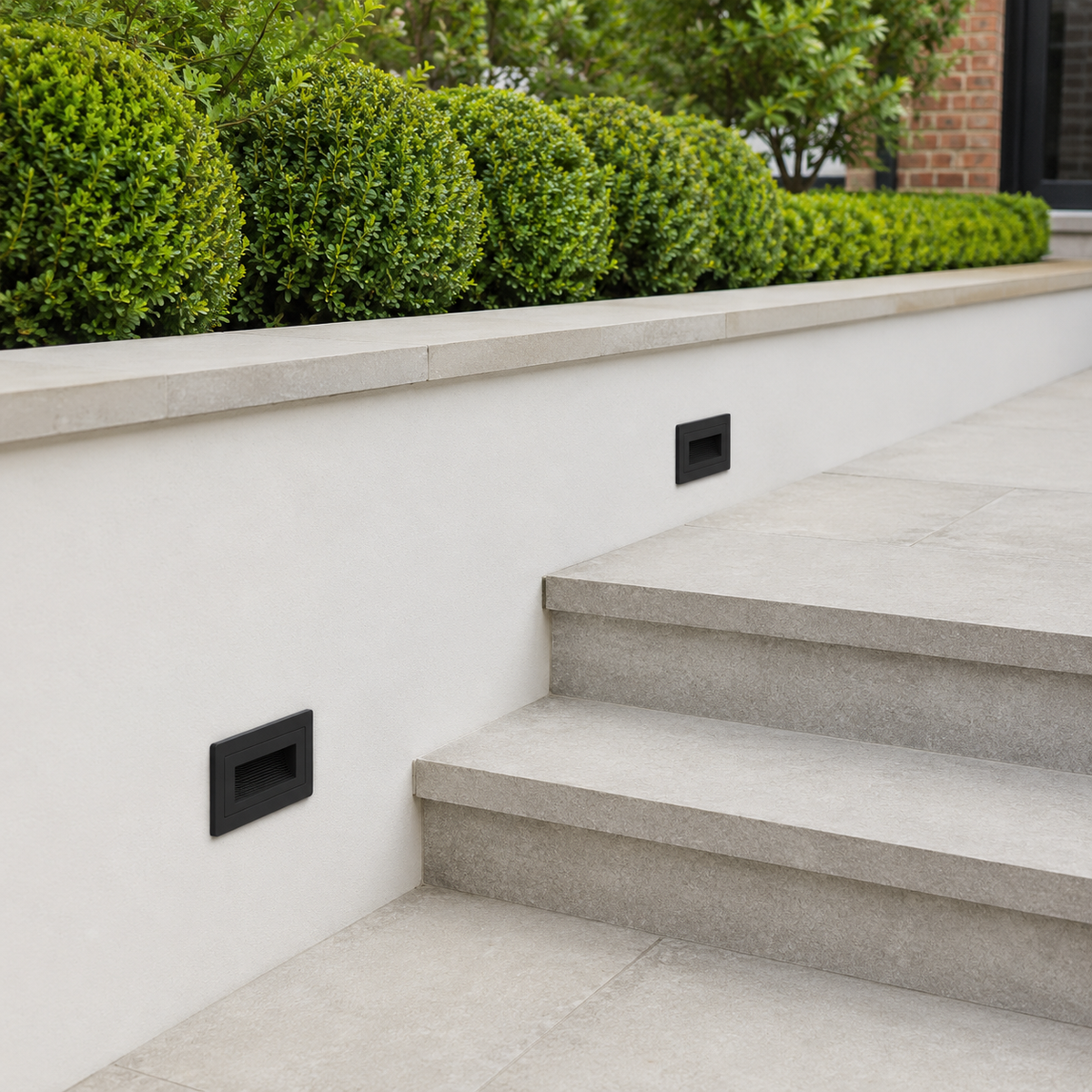 Trappebelysning med innfelt LED i aluminium - IP65, sett med 2, 4 eller 6 lyspunkter