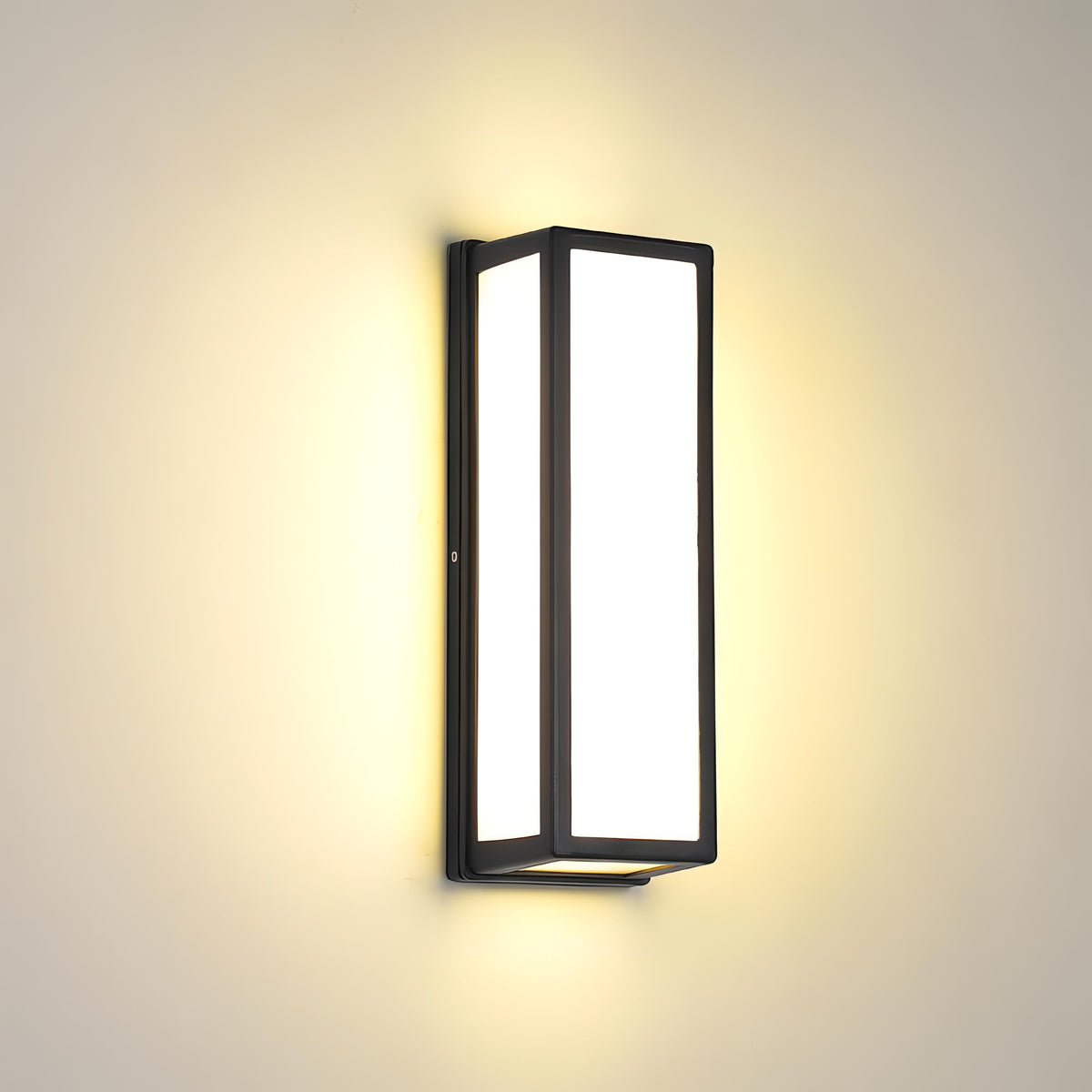 Utendørs vegglampe - rektangulær LED med valgfri bevegelsessensor