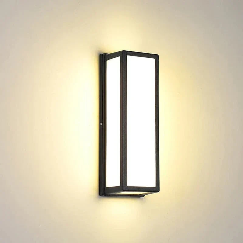 Utendørs vegglampe - rektangulær LED med valgfri bevegelsessensor