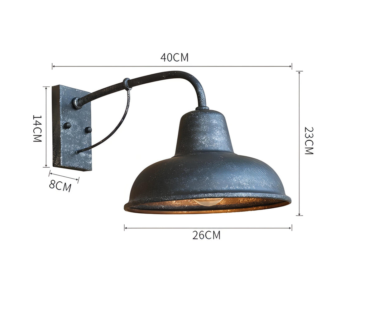 Utendørs vegglampe med avrundet retroform IP65