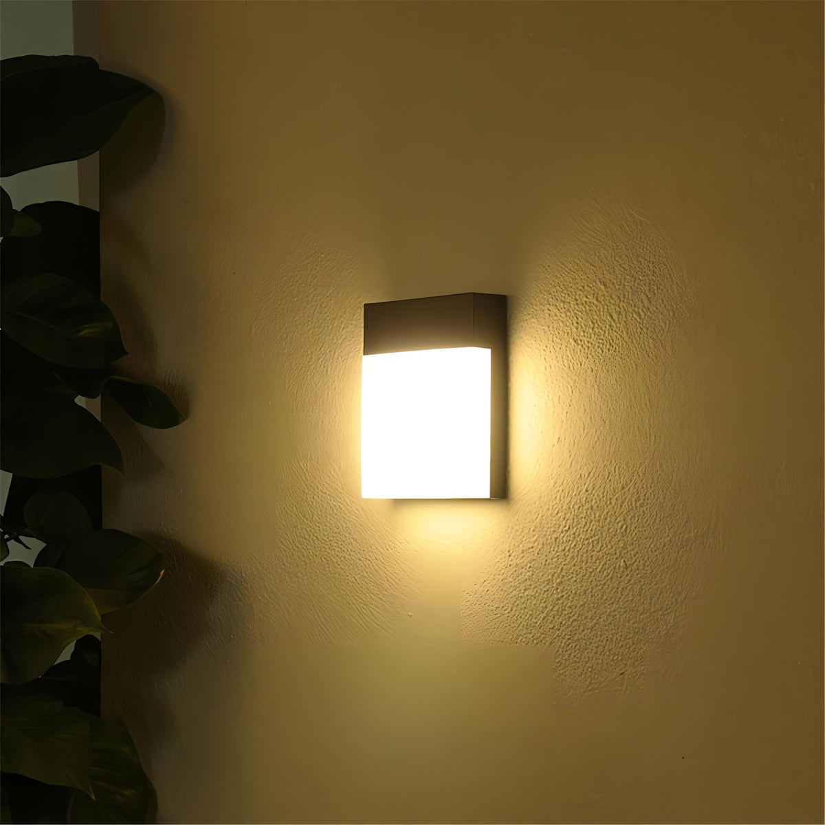Utendørs vegglampe med LED i moderne firkantet form, 18W