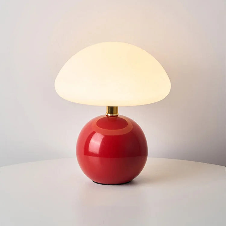Bordlampe med fransk soppform og LED - 6 farger