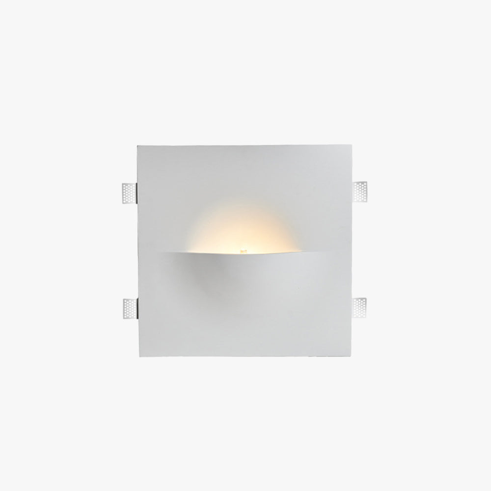 Vegglampe med halvmåneform i hvitt og lys opp, Hvit