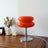Bauhaus lampe i glass med to skiver på krom fot, Oransje