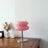 Bauhaus lampe i glass med to skiver på krom fot, Rosa