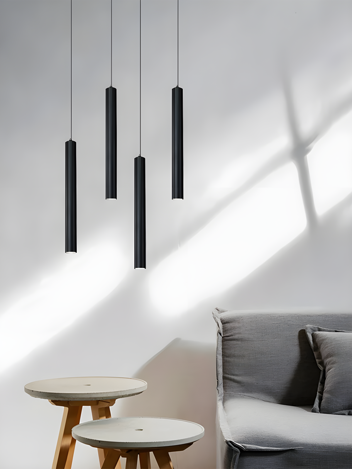 LED-pendellampe med to skjermer i nordisk stil