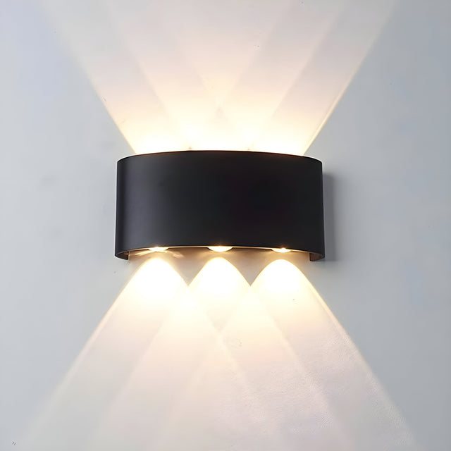 Vegglampe med LED og opp- og nedlys for inne og ute, 10 × 25 cm