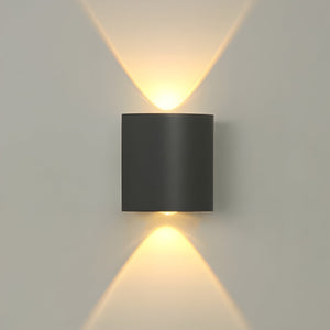 Vegglampe med LED og opp- og nedlys for inne og ute, 10 × 25 cm