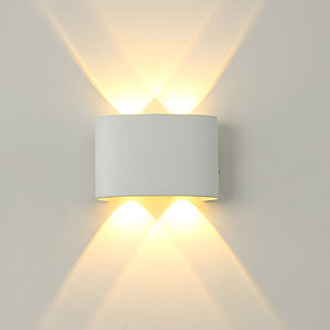 Vegglampe med LED og opp- og nedlys for inne og ute, 10 × 25 cm
