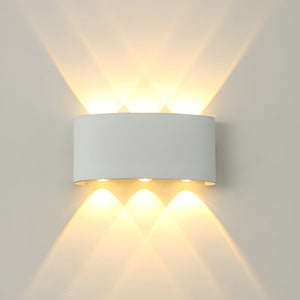Vegglampe med LED og opp- og nedlys for inne og ute, 10 × 25 cm