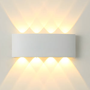 Vegglampe med LED og opp- og nedlys for inne og ute, 10 × 25 cm