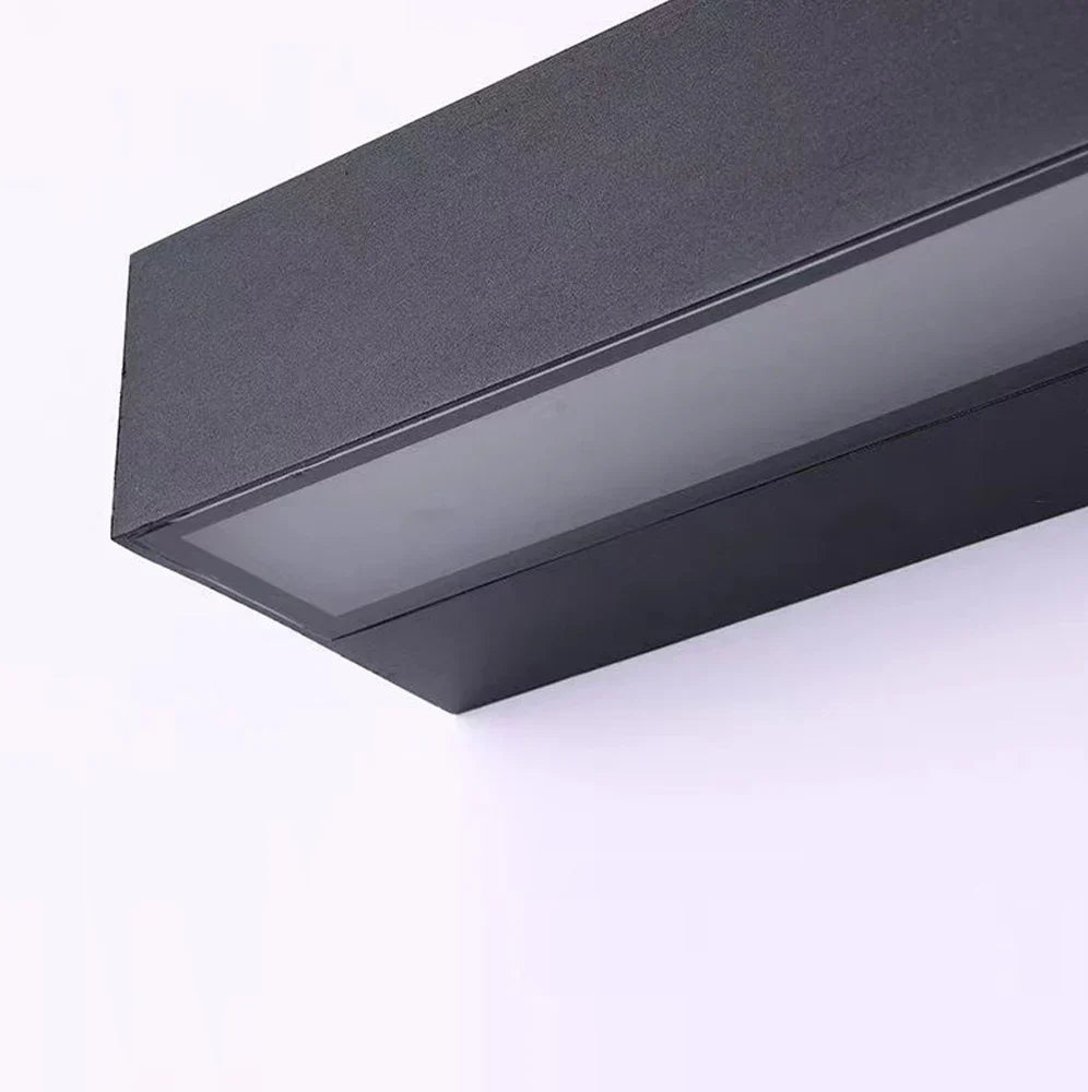 Utendørs vegglampe med LED og opp- og nedlys, svart, IP65