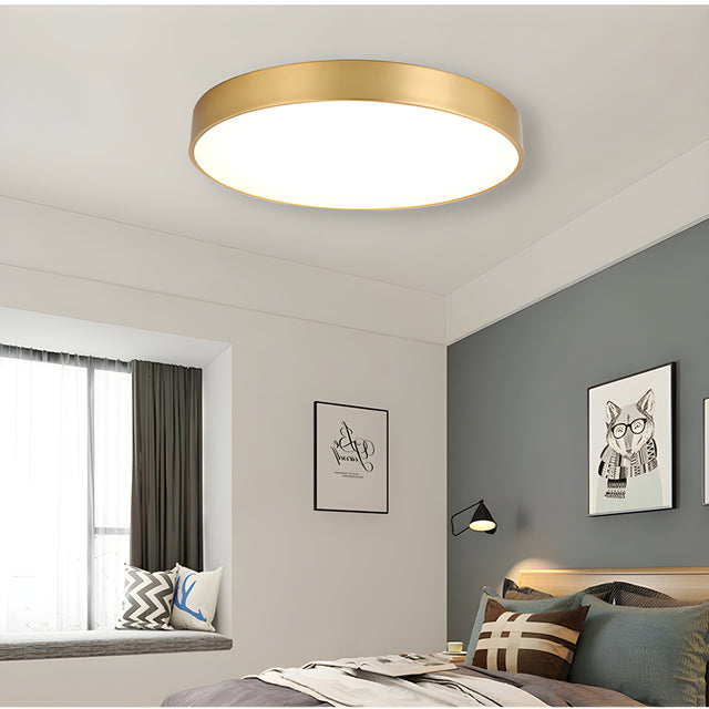 Taklampe med LED - ultratynn rund plafond med jernramme, 40 cm