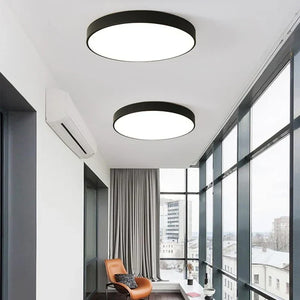 Taklampe med LED - ultratynn rund plafond med jernramme, 40 cm