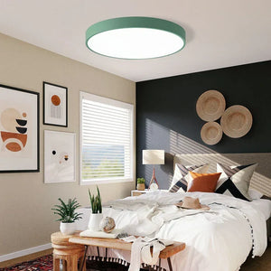 Taklampe med LED - ultratynn rund plafond med jernramme, 40 cm