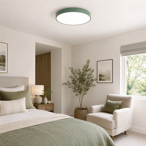 Taklampe med LED - ultratynn rund plafond med jernramme, 40 cm