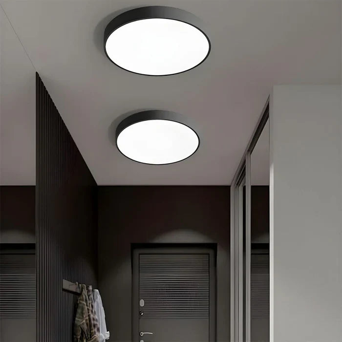 Taklampe med LED - ultratynn rund plafond med jernramme, 40 cm