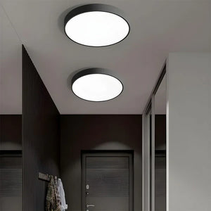 Taklampe med LED - ultratynn rund plafond med jernramme, 40 cm