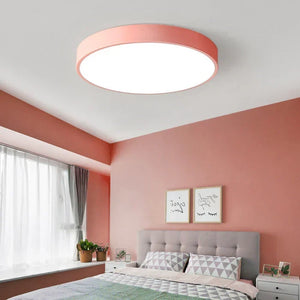 Taklampe med LED - ultratynn rund plafond med jernramme, 40 cm