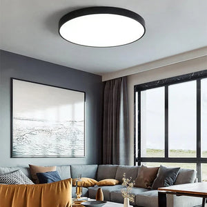 Taklampe med LED - ultratynn rund plafond med jernramme, 40 cm