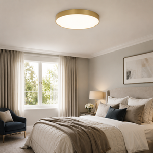 Taklampe med LED - ultratynn rund plafond med jernramme, 40 cm