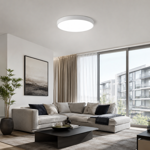 Taklampe med LED - ultratynn rund plafond med jernramme, 40 cm