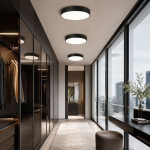 Taklampe med LED - ultratynn rund plafond med jernramme, 40 cm