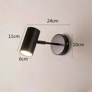 Vegglampe med LED og justerbar svingarm i matt svart eller gull