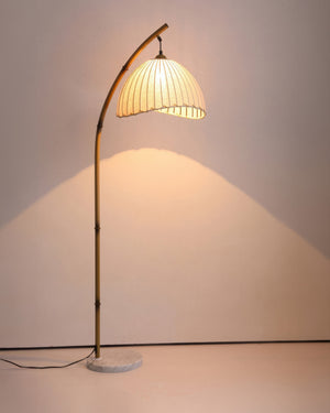 Gulvlampe i bambus - zenstil med dimmefunksjon