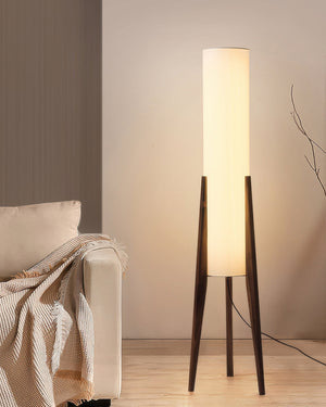 Gulvlampe med LED i massivt tre - wabi-sabi-stil
