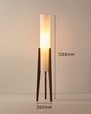 Gulvlampe med LED i massivt tre - wabi-sabi-stil