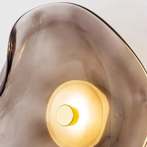 Vegglampe i kunstglass med LED - organisk form, 30 × 20 cm