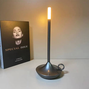 Bordlampe som LED-lysestake - oppladbar med berøringskontroll