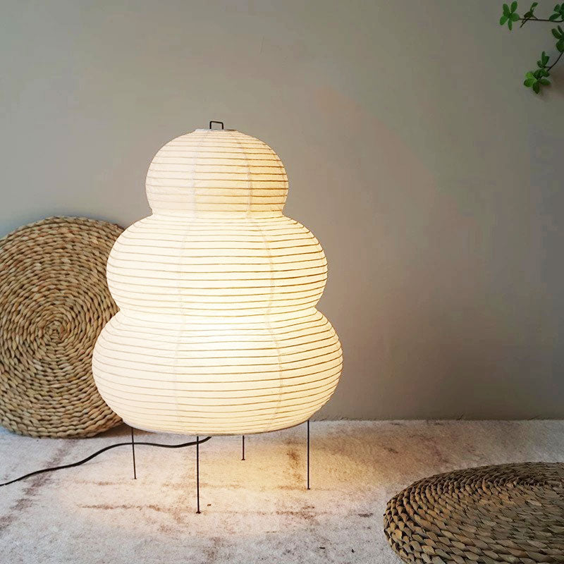 Sengelampe i japansk rispapir med vintagedesign