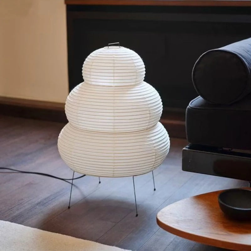 Sengelampe i japansk rispapir med vintagedesign