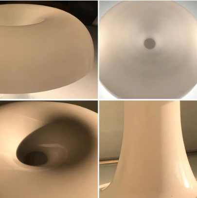 Bordlampe med soppform i retrostil, oransje eller hvit