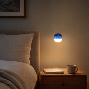 Pendellampe i tonet glass med ombréeffekt