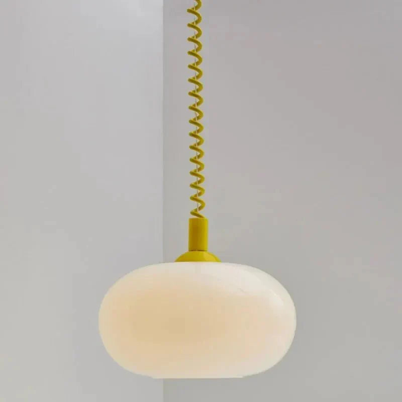 Pendellampe i glass - nordisk stil med hvit skjerm