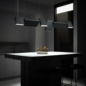 Lysekrone med LED i akryl og aluminium - minimalistisk, lineær design