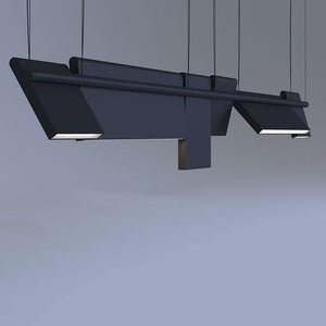 Lysekrone med LED i akryl og aluminium - minimalistisk, lineær design
