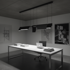 Lysekrone med LED i akryl og aluminium - minimalistisk, lineær design