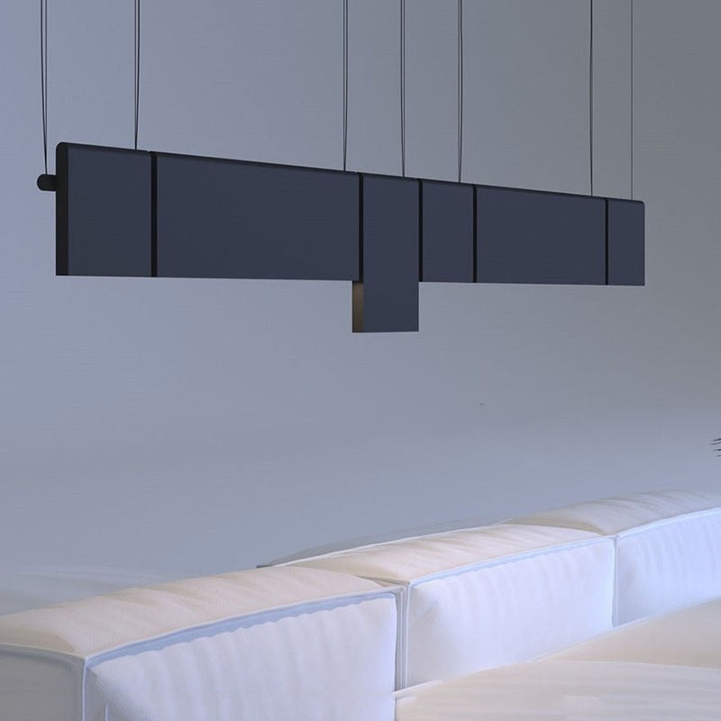 Lysekrone med LED i akryl og aluminium - minimalistisk, lineær design