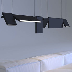 Lysekrone med LED i akryl og aluminium - minimalistisk, lineær design