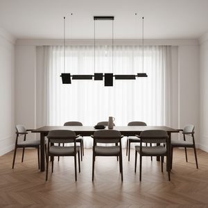 Lysekrone med LED i akryl og aluminium - minimalistisk, lineær design