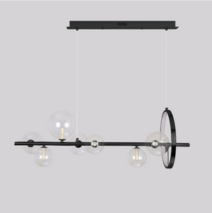 Lysekrone med LED, glasskuler og justerbar lengde, 90 eller 120 cm