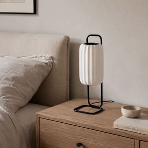 Gulvlampe med silkeskjerm og smijern - japansk stil med LED